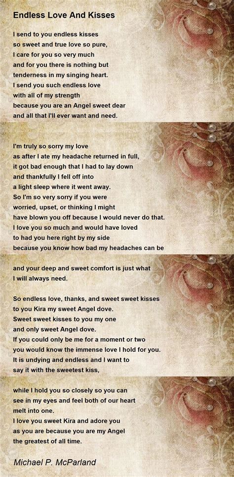 Endless Love And Kisses Poem By Michael P Mcparland Poem Hunter