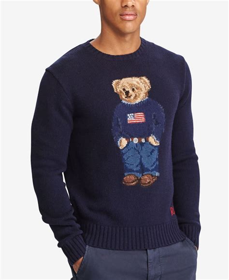 Polo Ralph Lauren Mens Iconic Polo Bear Wool Sweater Macys Ralph Lauren Sweater Polo Bear