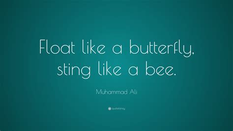 Suggest as a translation of float like a butterfly sting like a bee. Muhammad Ali Quote: "Float like a butterfly, sting like a ...