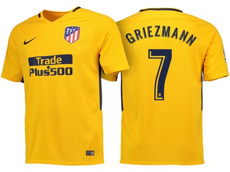 Antoine griezmann jerseys available with player printing. Antoine Griezmann #7 Atletico Madrid 2017/18 Yellow Away ...