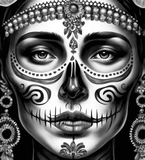 La Catrina Day Of The Dead Coloring Sheet Adult Coloring Page Of A
