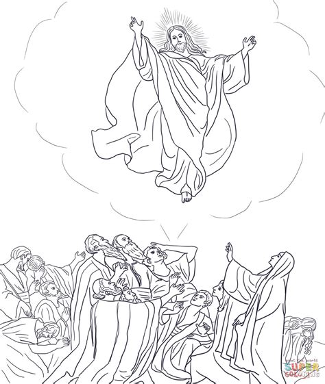 Jesus Ascends To Heaven Coloring Page Free Printable Coloring Pages