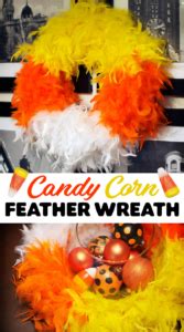 Make A Candy Corn Feather Wreath