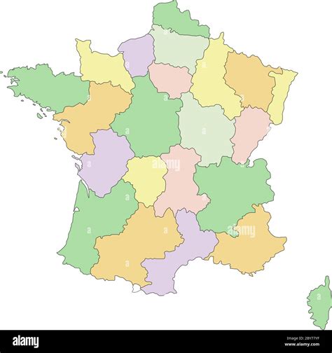France Highly Detailed Editable Political Map Stock Vector Image