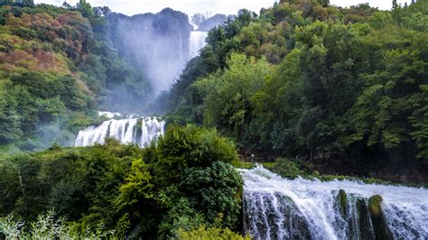 The Marmore Waterfalls In Umbria Italy Engineered By The Ancient