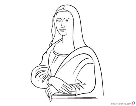 Mona Lisa Coloring Pages Line Art Clipart Free Printable Coloring Pages