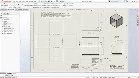 Use Solidworks Sheet Metal Bounding Box To Create Flat Pattern Data