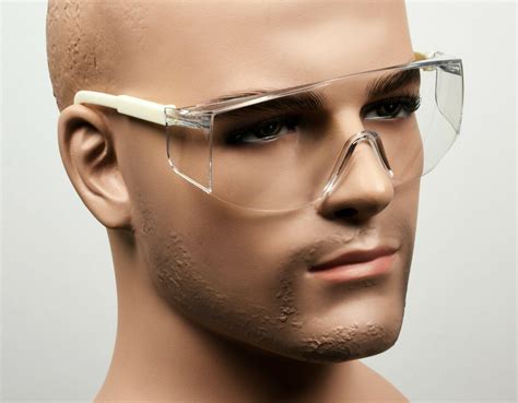 clear fit over most lab safety glasses extendable