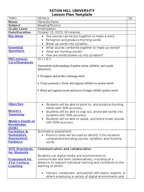 Phonics Lesson Plans Daisy Blake