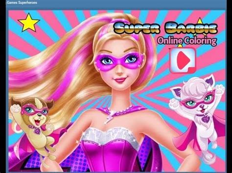 Printable barbie print coloring page. Super Barbie Coloring Games - YouTube