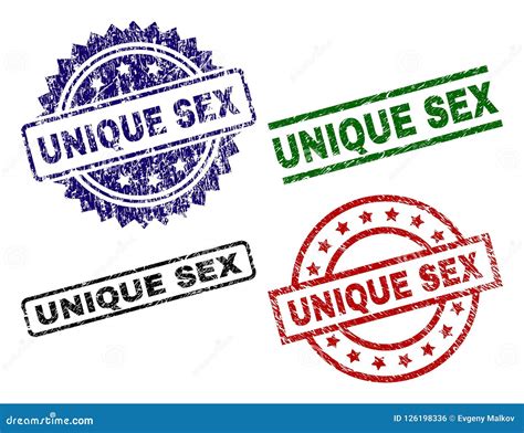 Scratched Textured Unique Sex Seal Stamps Stock Vector Illustration Of Texture Draft 126198336