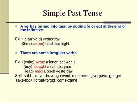 Ppt English Grammar Made Easy The Simple Past Tense Powerpoint
