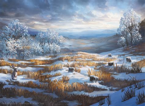 Snow Covered Plains Mtg Art From Secret Lair Set By Alayna Danner Art