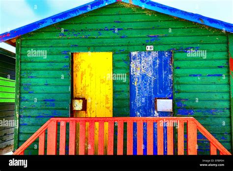 Colorful Beach Huts Stock Photo Alamy