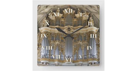 Pipe Organ Clock With Roman Numerals Zazzle