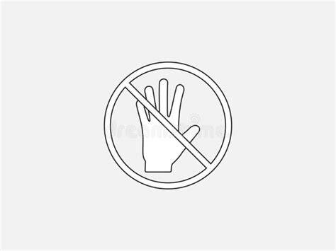 Do Not Touch Icon Vector Illustration Flat Design Stock Illustration