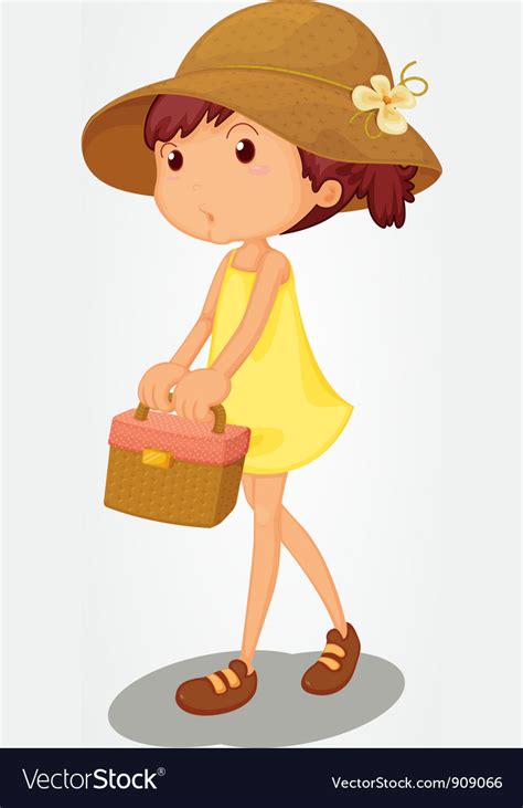 Basket Girl Royalty Free Vector Image Vectorstock