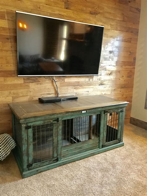 The do it yourself plan that is included in this article covers. Turquoise distressed double indoor dog kennel. Our double kennels feature and inside center door ...