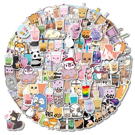 Buy Boba Stickers 105pcs Kawaii Bubble Tea Stickersdrink Stickers Vinyl Cute Tea Stickers