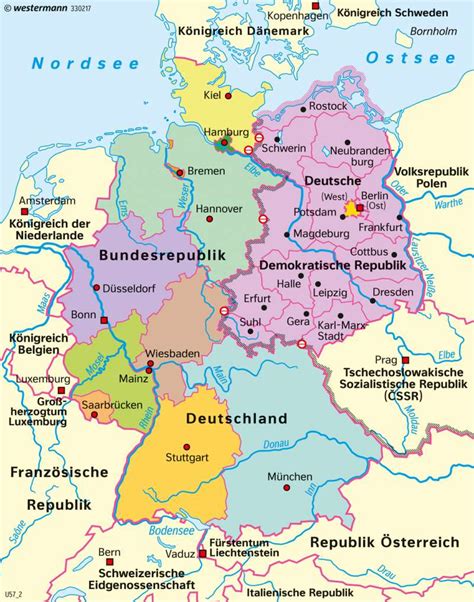 Deutschlandkarte, in die bundesländer und deren hauptstädte eingetragen werden müssen. Karte Der Bundesrepublik Deutschland