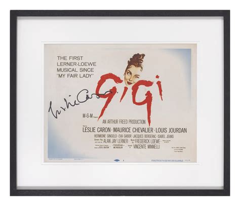 Gigi Title Card Us Signed By Leslie Caron Original Film