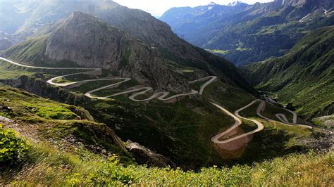Curvy Road Tree Curvy Road Mountains Nature And Landscapes Hd