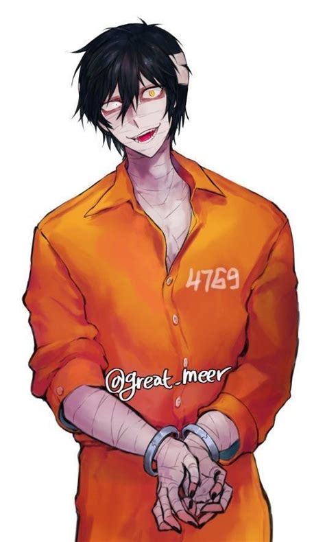 An Anime Character With Black Hair And Orange Shirt Holding His Hands Out To The Side