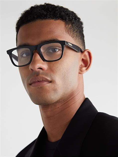 Black Square Frame Acetate Optical Glasses Bottega Veneta Eyewear Mr Porter