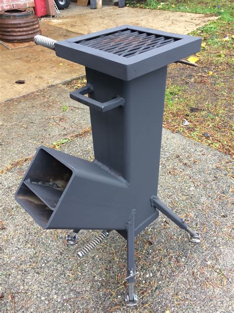 Some of the advantages of the rocket stove designs out there are the speed and efficiency they offer and this design is not different. Made with scrap 5" sq tubing and other bits and pieces ...