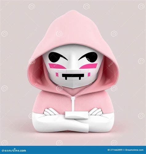 3d Illustration Of Cute Anonymous Character With Mask Concept Of