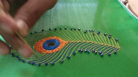 Pin By Adriana On Beading Designs Feather Embroidery Hand Embroidery
