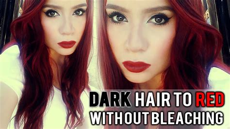 Dark Dyed And Virgin Hair To Red Hair Without Bleach Youtube