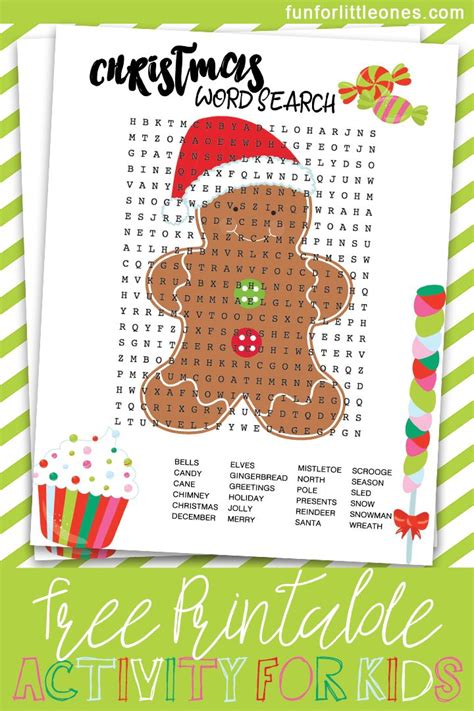 Christmas Word Search Activity For Kids Fun For Little