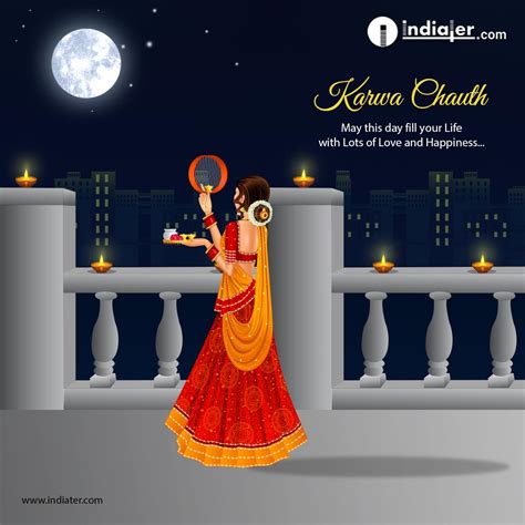 Indian Happy Karwa Chauth Festival Post Indiater