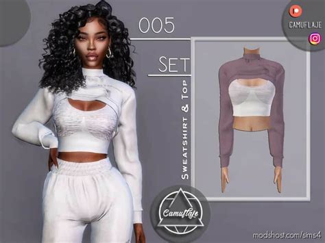 Sweatshirt And Top Mod For The Sims 4 At Modshost Fashionsporty Set