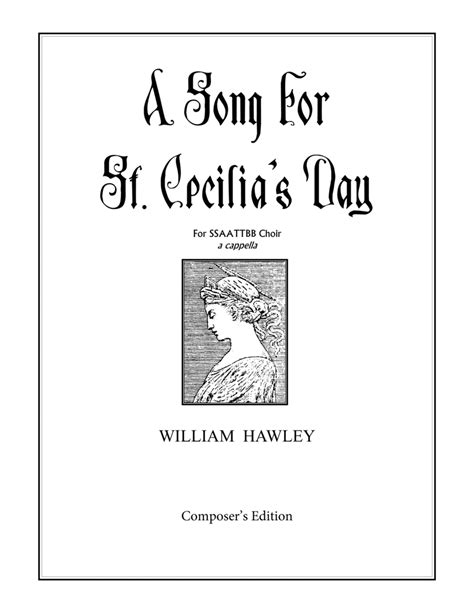 A Song For St Cecilias Day Partitions William Hawley Choeur Satb