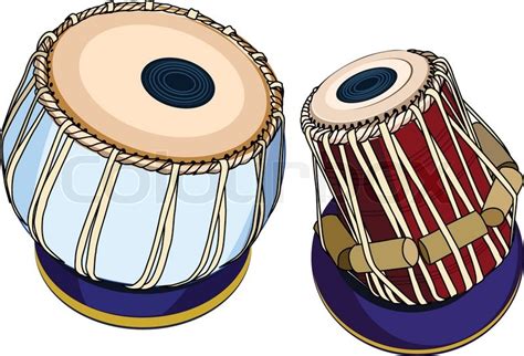 Indian Musical Instruments Drawing Set Hand Drawn Traditional Indian