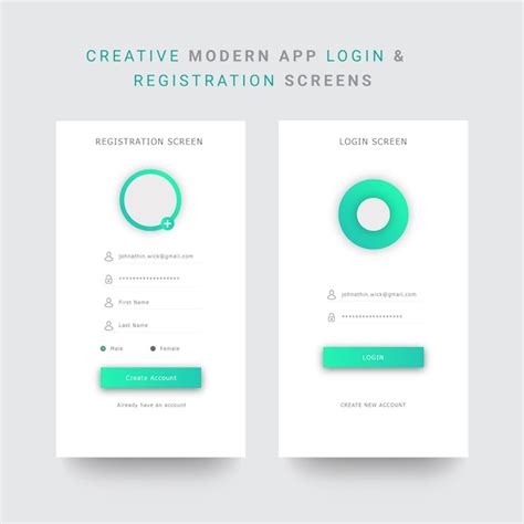 Premium Vector Mobile App Login And Registration Screen Template