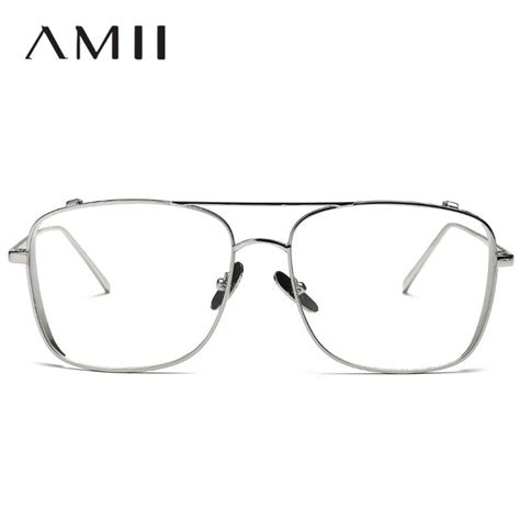 new fashion men square metal optics frame clear lens eyeglasses retro women punk plain glasses