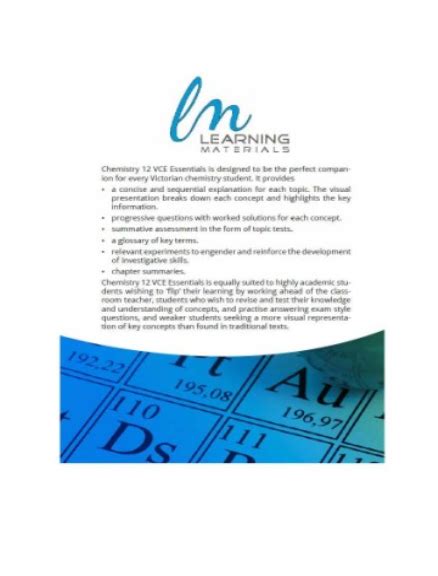 Buy Book Chemistry 12 Vce Essentials Unit 4 2017 2021 Lilydale Books