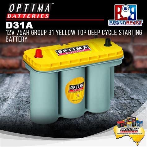 Optima 8051 187 12v 75ah Group 31 Yellow Top Deep Cycle Starting