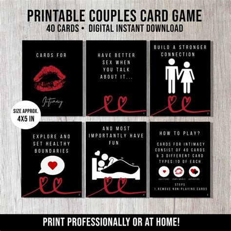 Printable Sex Card Game For Couples Intimate Card Game Etsy Card