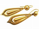 Victorian 15ct Gold Drop Earrings - The Antique Jewellery Company