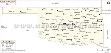 Oklahoma Cities And Towns Map Oklahoma Oklahoma City Boise City