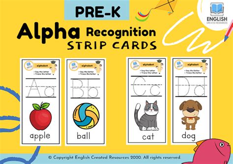 Pre K Alphabet Flashcards English Created Resources
