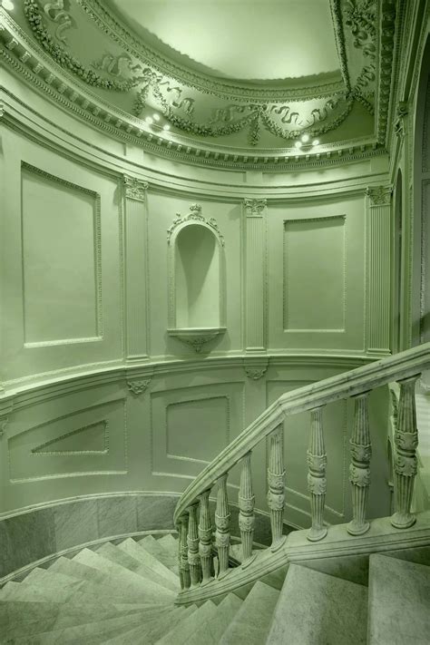 Green Aesthetic Stairs Sage Green Walls Sage Green Wallpaper Green