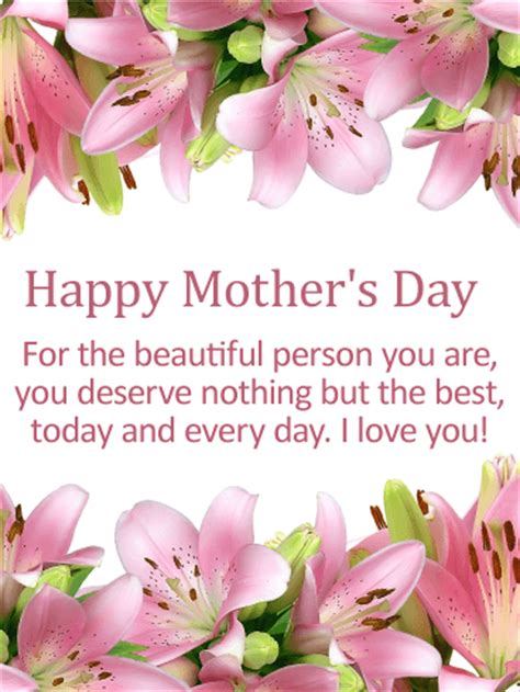 Writing a card message, facebook post, or sms to your mom? To my Beautiful Mom - Happy Mother's Day Card | Birthday ...