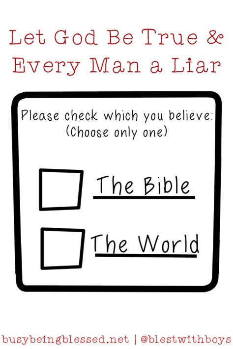 Let God Be True And Every Man A Liar