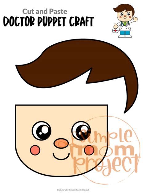 Doctor Paper Bag Puppet Craft Template Simple Mom Project Store
