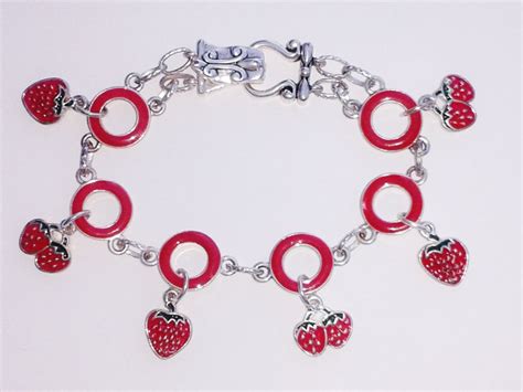 Strawberry Theme Charm Bracelet